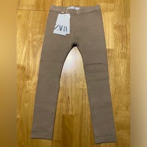 ZARA Girls Tan Knit Leggings (4-5year)